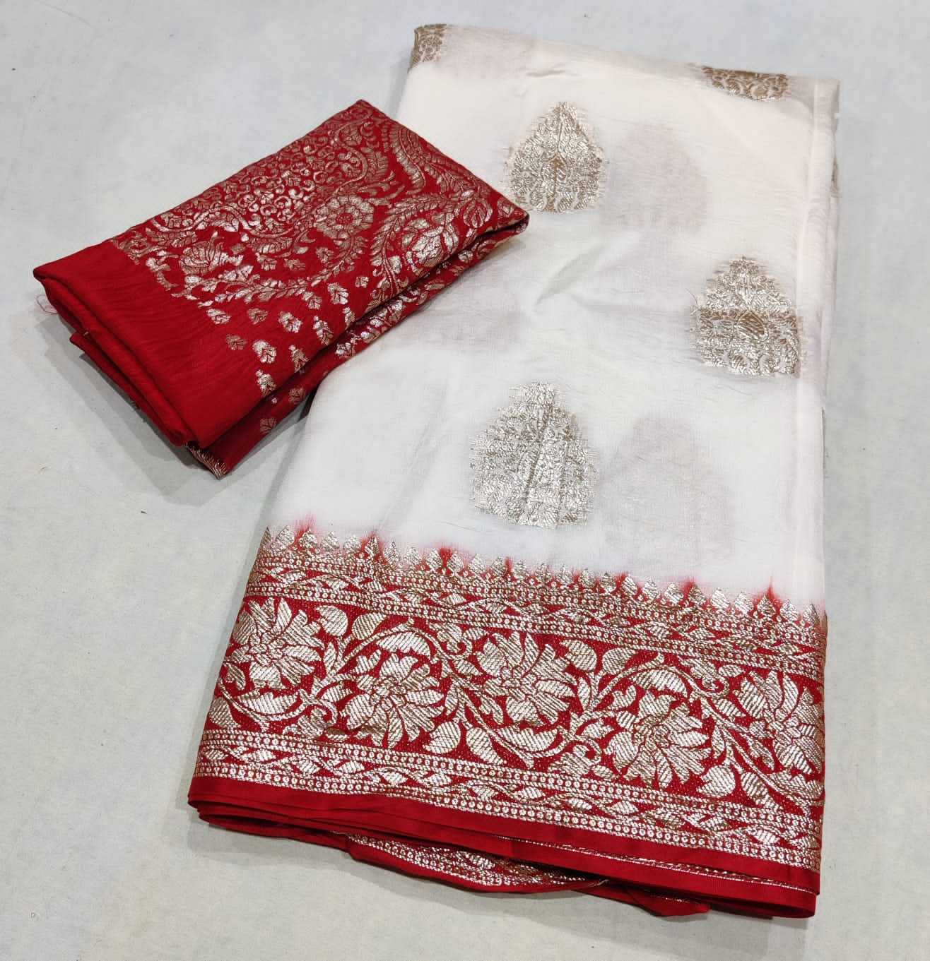 Pure Viscos Run Russian Sarees  Fancy Indian Butta Sarees