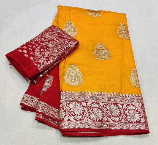 Pure Viscos Run Russian Sarees  Fancy Indian Butta Sarees