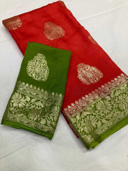 Pure Viscos Run Same Sarees  Fancy Indian Butta Sarees