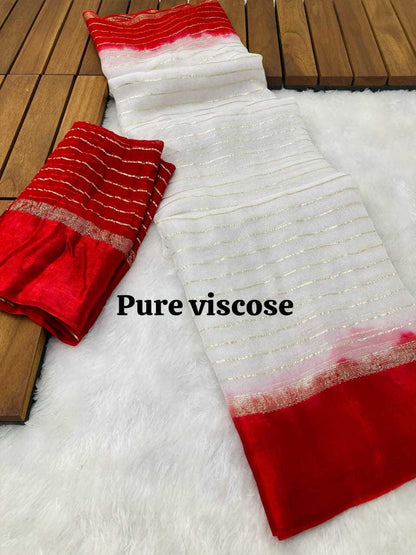 Pure Viscos Run Sari Sarees  Fancy Plain Crape Satin Sarees