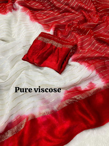 Pure Viscos Run Sari Sarees  Fancy Plain Crape Satin Sarees