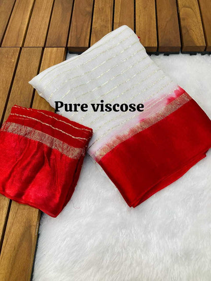 Pure Viscos Run Sari Sarees  Fancy Plain Crape Satin Sarees