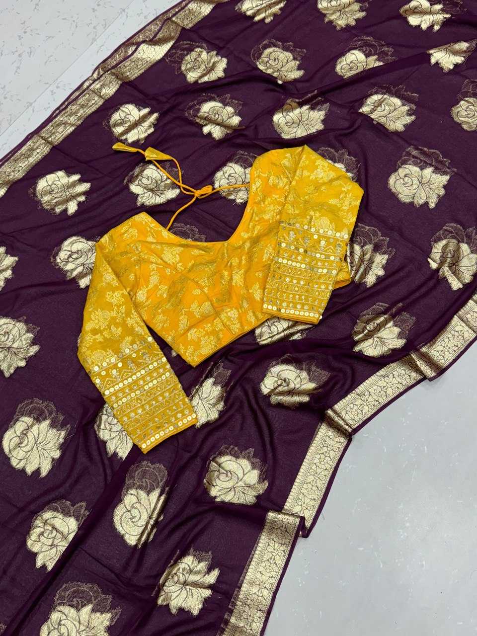 Pure Viscose Kesh162 Vrt42 Sarees  Butta Zari Border Viscose Zari Saree With Blouse