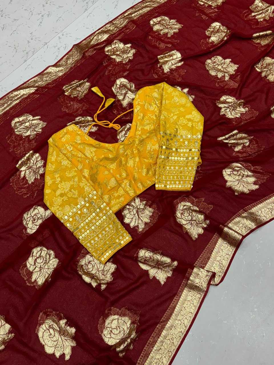 Pure Viscose Kesh162 Vrt42 Sarees  Butta Zari Border Viscose Zari Saree With Blouse