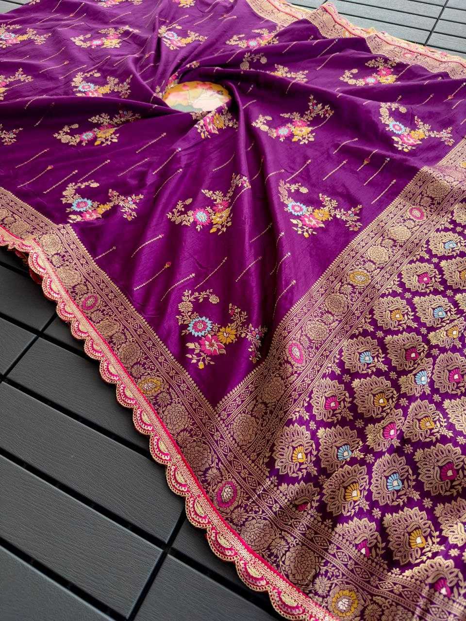 Pure Viscose Kesh201 Alebi -1 Sarees  Printed Cutwork Viscose Sarees