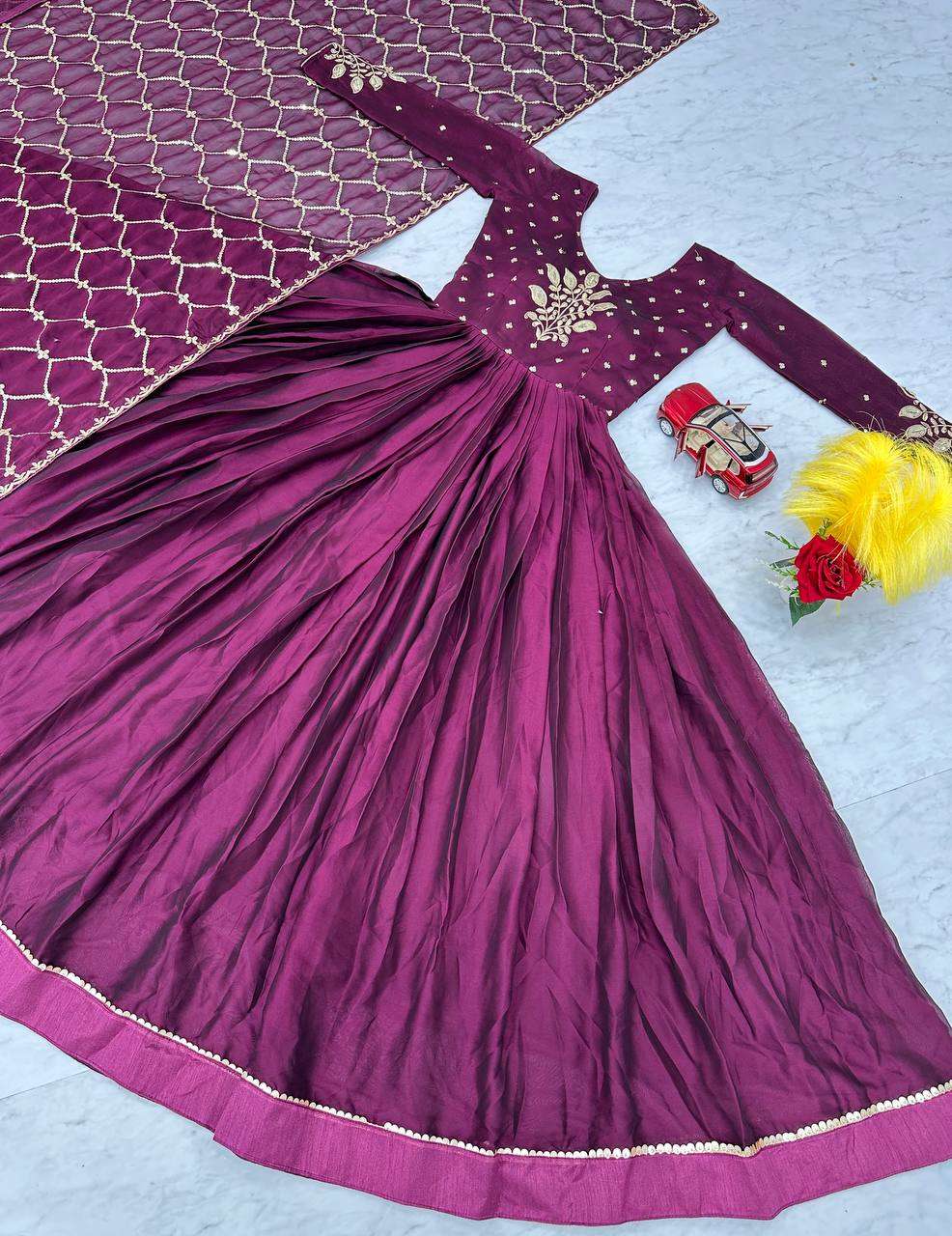 Rangoli Silk Kesh127 022 Gowns  Embroidery Anarkali Long Work Gowns