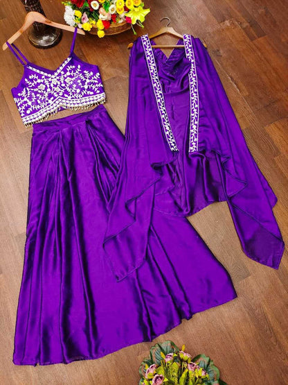 Rangoli Silk Kesh188 9158 Lehengas  Silk Embroidered Jacket Style Purple Lehengas