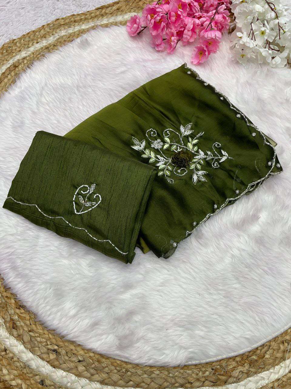 Rangoli Silk Rin143 442 Sarees  Handwork Butta Cutwork Half And Half Sarees