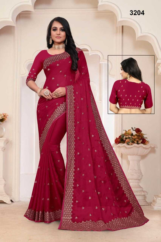 Rangoli Silk Rsrm 3204 Sarees  Fancy Embroidery Wedding  Sarees