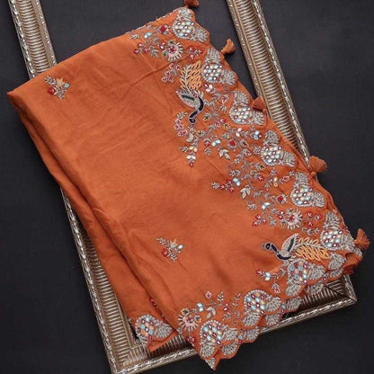 Rangoli Silk Rvl Morla Sarees  Work Embroidered Cutwork Sarees