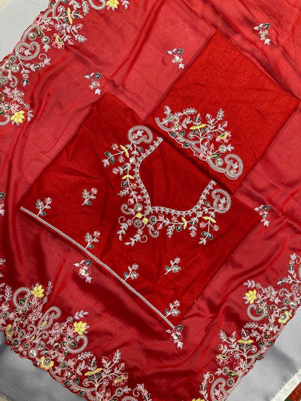 Rangoli Silk Rvl Rajvi Sarees  Party Wear Fancy Embroidered Sarees