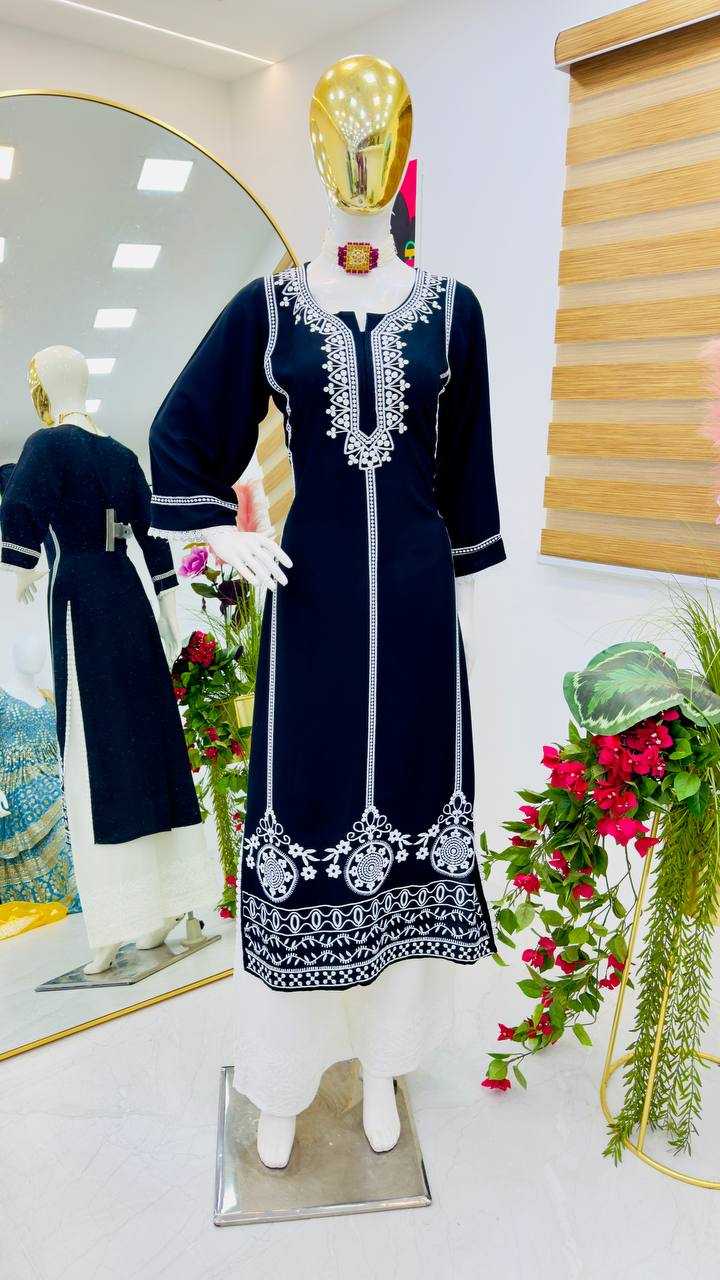 Rayon Kesh158 9285 Kurtis  Workwear Long Rayon Kurtis With Bottom Embroidered Diwali Collections Kurtis