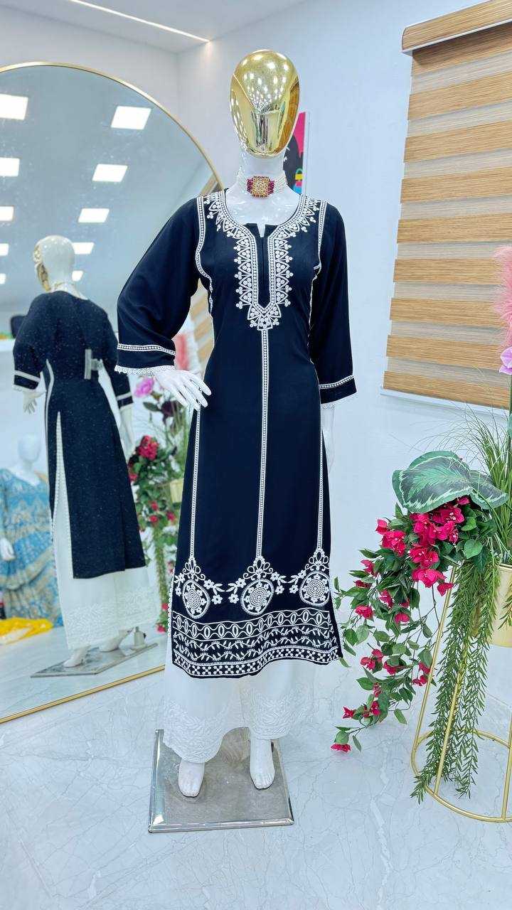 Rayon Kesh158 9285 Kurtis  Workwear Long Rayon Kurtis With Bottom Embroidered Diwali Collections Kurtis