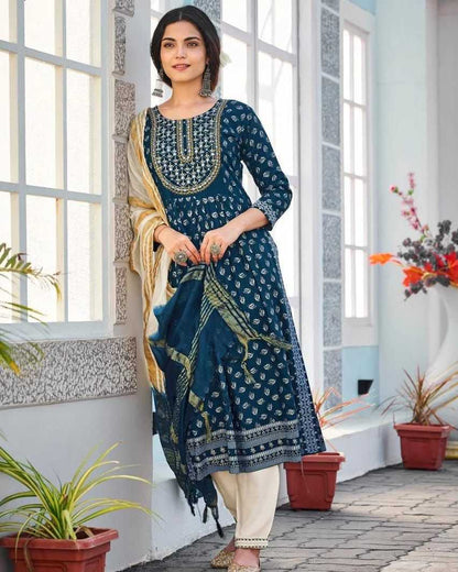 Rayon Kesh175 Rangmanch Suits & Dresses  Ladies Printed Embroidered Anarkali Suits