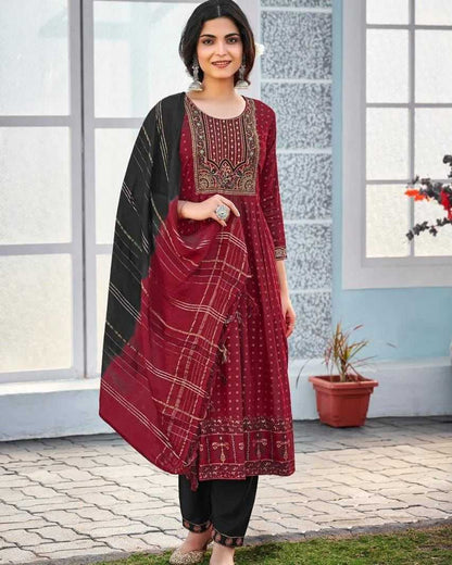 Rayon Kesh175 Rangmanch Suits & Dresses  Ladies Printed Embroidered Anarkali Suits