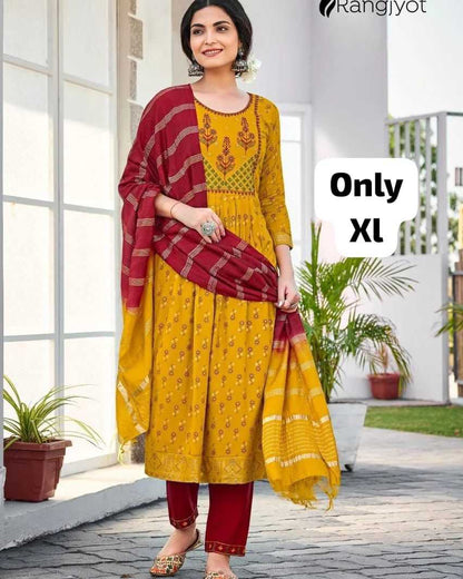 Rayon Kesh175 Rangmanch Suits & Dresses  Ladies Printed Embroidered Anarkali Suits