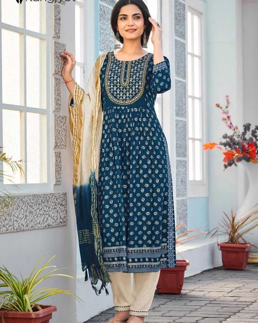 Rayon Kesh175 Rangmanch Suits & Dresses  Ladies Printed Embroidered Anarkali Suits