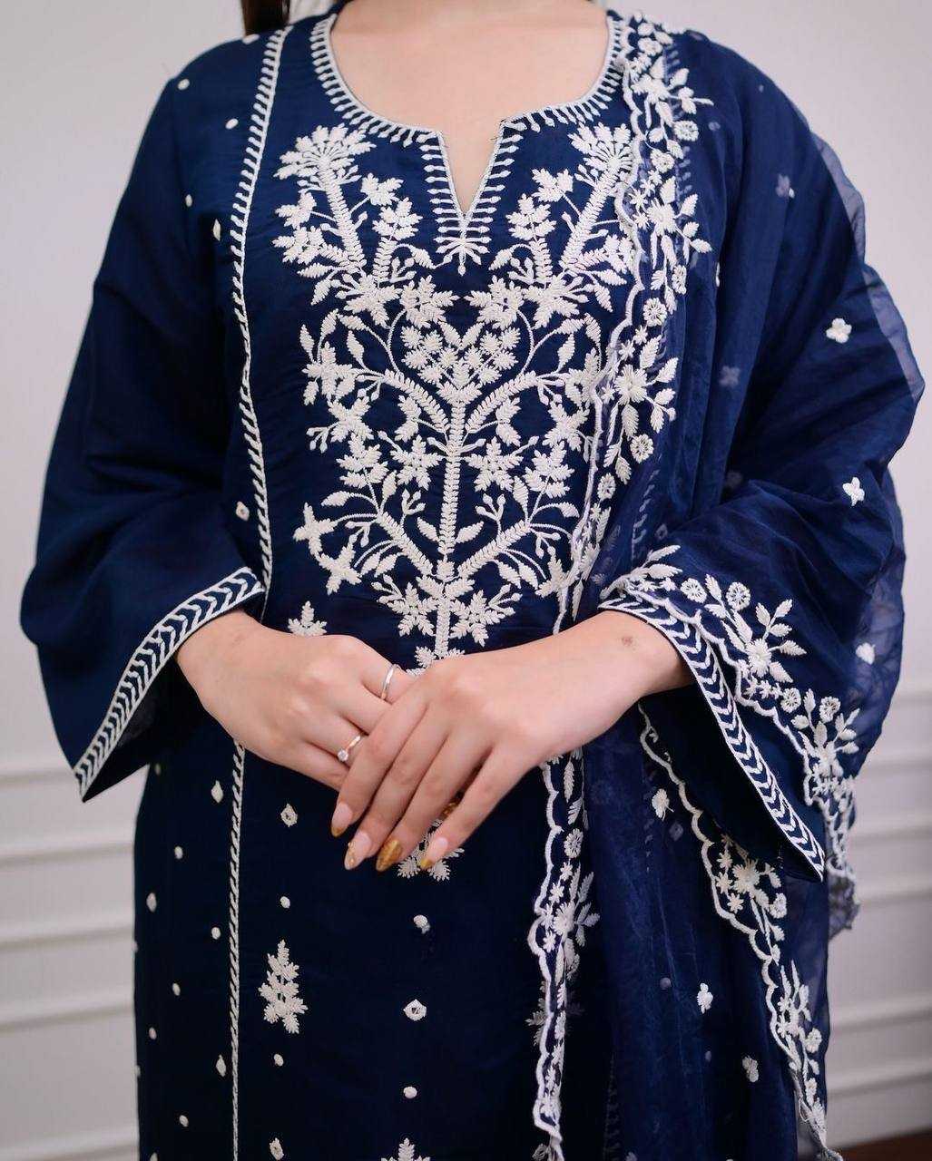 Rayon Kesh211 Ldy88 Suits & Dresses  Party Wear Embroidered Long Kurtis Blue Salwar Suits