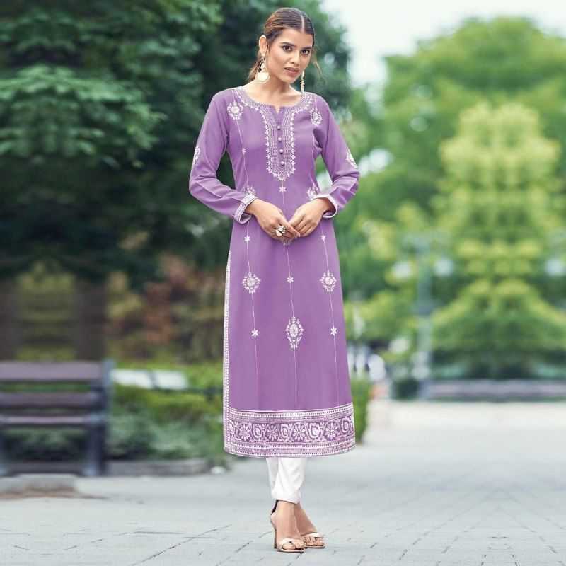 Rayon Kmd 56 Kurtis  Long Rayon Kurtis With Bottom