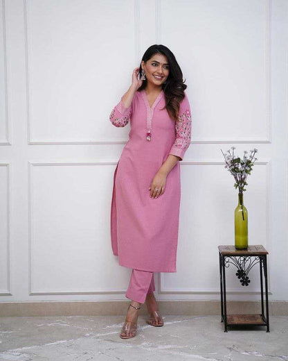 Rayon Rin201 Rrd26 Kurtis  Festive Rayon Kurtis With Bottom Fancy Embroidered V-Neck Kurtis