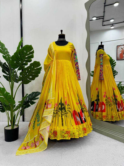 Rayon Rin169 5736 Gowns  Printed Fancy Anarkali Gowns