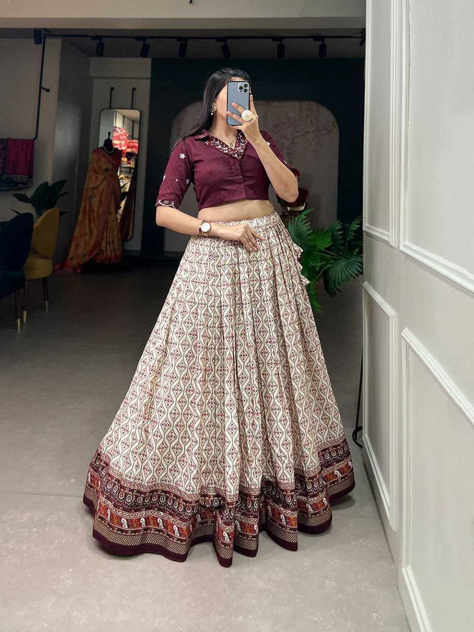 Reyon Cotton Rin145 1223 Lehengas  Fancy Traditional Printed Lehengas