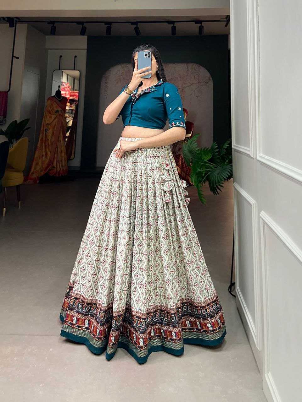 Reyon Cotton Rin145 1223 Lehengas  Fancy Traditional Printed Lehengas