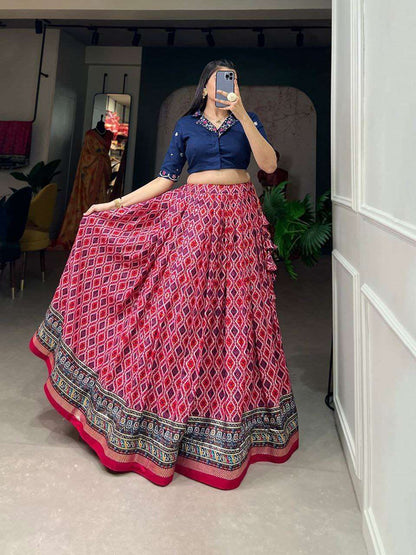 Reyon Cotton Rin145 1223 Lehengas  Fancy Traditional Printed Lehengas