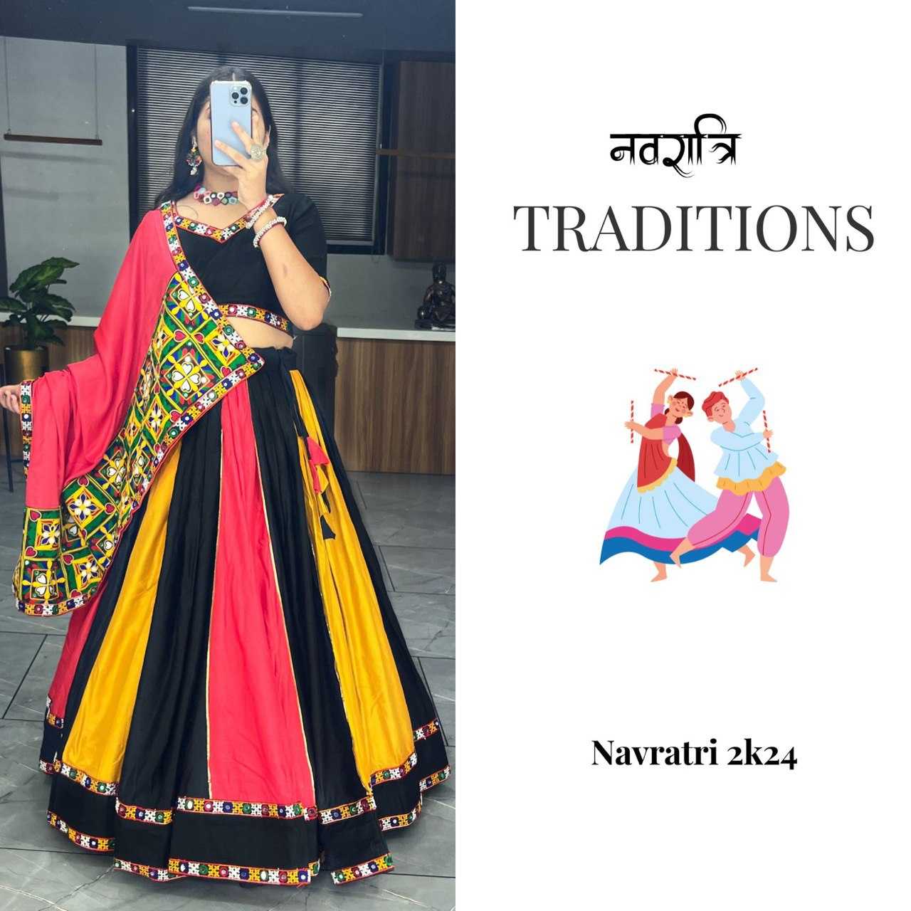 Reyon Cotton Rin119 8040 Lehengas  Traditional Navratri Chaniya Choli Lehengas