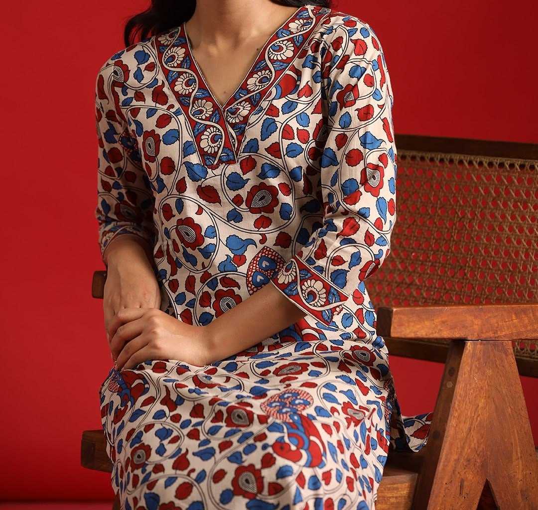 Reyon Cotton Rin153 8008 Kurtis  Printed Cotton Kurts With Bottom