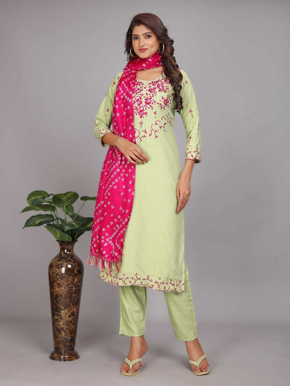 Reyon Smc Vaidi Suits & Dresses  Ladies Embroidery Dresses Suits