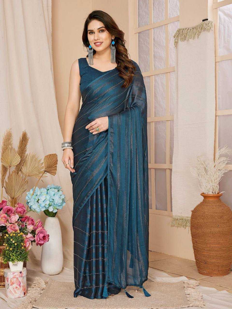 Rim Zim Silk Rvl 08 Sarees  Fancy Ready To Wear Pre Draped Sarees