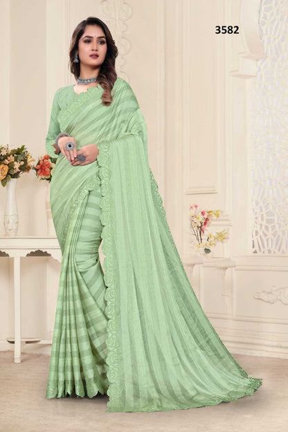 Rimzim Silk Rsrm 3582 Sarees  Party Wear Fancy Lace Border Sarees E