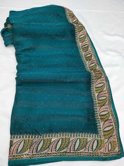 Rimzim Silk Rsrm 3598 Sarees  Fancy Embroidered Swarovski Sarees