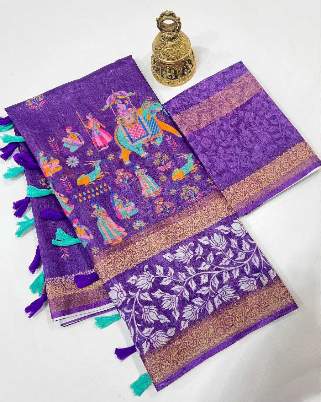 Rma 364 Linen Saree  Indian, Cotton Linen,Printed Saree