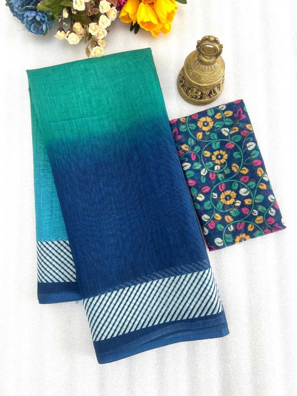 Rma 403 Linen Saree  Fancy, Ladies,Cotton Linen Saree