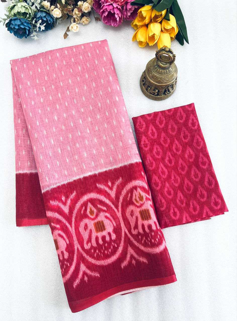 Rma 414 Linen Saree  Indian, Cotton Linen ,Printed Saree