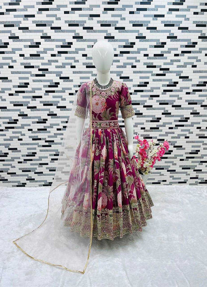 Roc 152 Georgette Lehenga  Party Kids Lehenga