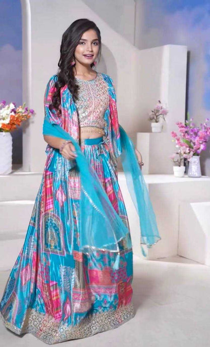 Roc 170 Chinon Silk Lehenga  Party Kids Lehenga