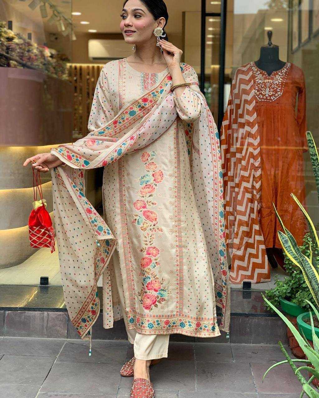 Satin Kesh211 Ldy109 Suits & Dresses  Printed Embroidery Silk Long Kurti Salwar Suits