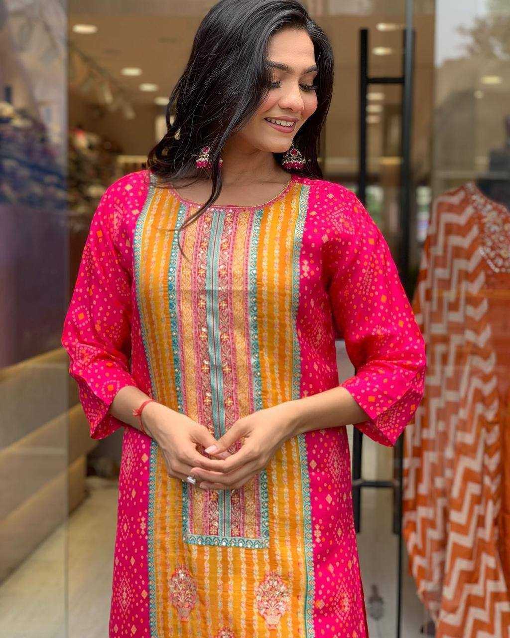 Satin Kesh211 Ldy110 Suits & Dresses  Printed Embroidery Silk Long Kurti Salwar Suits