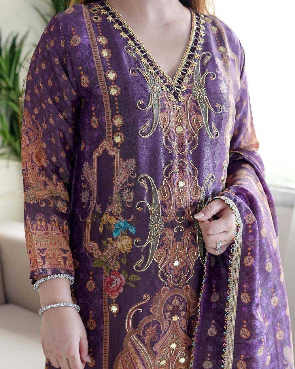 Satin Kesh211 Ldy95 Suits & Dresses  Printed Embroidered Long Kurtis Straight Cut Suits