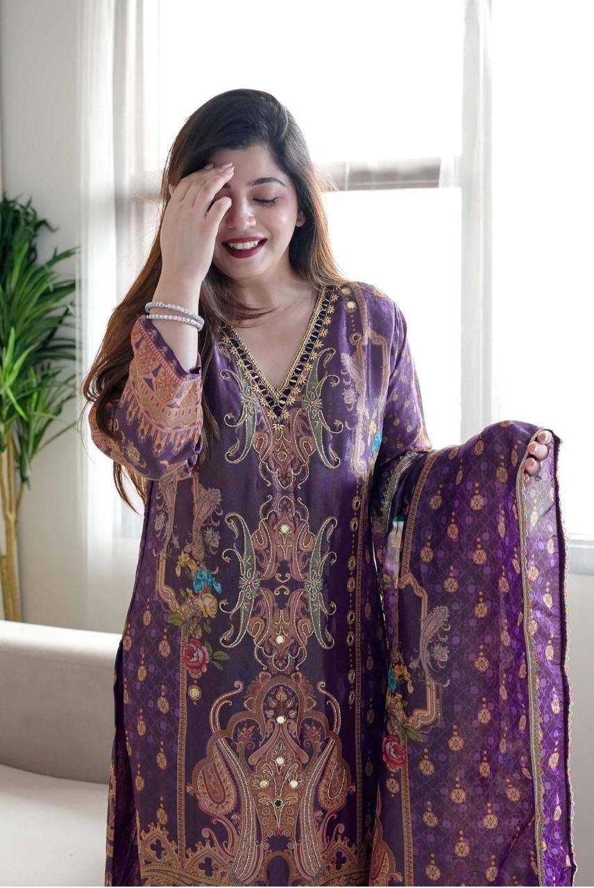 Satin Kesh211 Ldy95 Suits & Dresses  Printed Embroidered Long Kurtis Straight Cut Suits