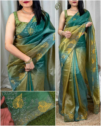 Satin  Rat Rock N Roll  Saree