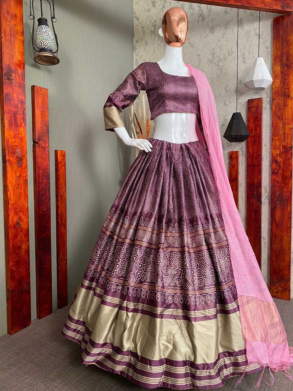 Satin Rin141 464 Lehengas  Traditional Printed Navratri Chaniya Choli Lehengas