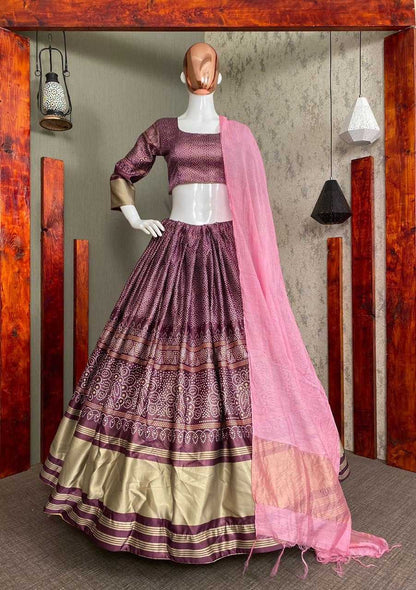 Satin Rin141 464 Lehengas  Traditional Printed Navratri Chaniya Choli Lehengas