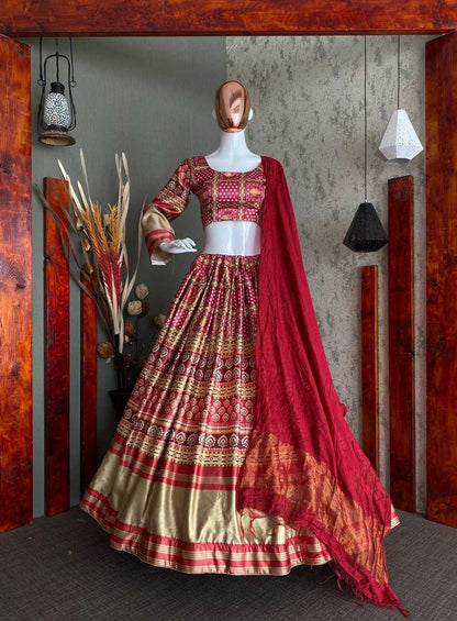 Satin Rin141 508 Lehengas  Silk Printed Navratri Chaniya Choli