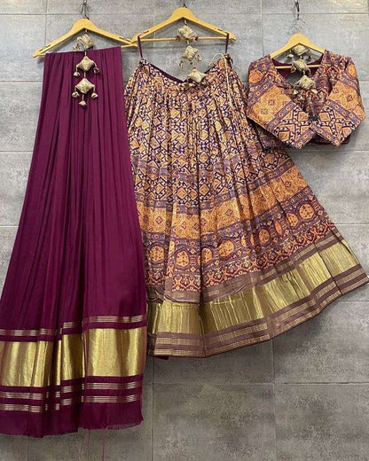 Satin Rin141 508 Lehengas  Silk Printed Navratri Chaniya Choli