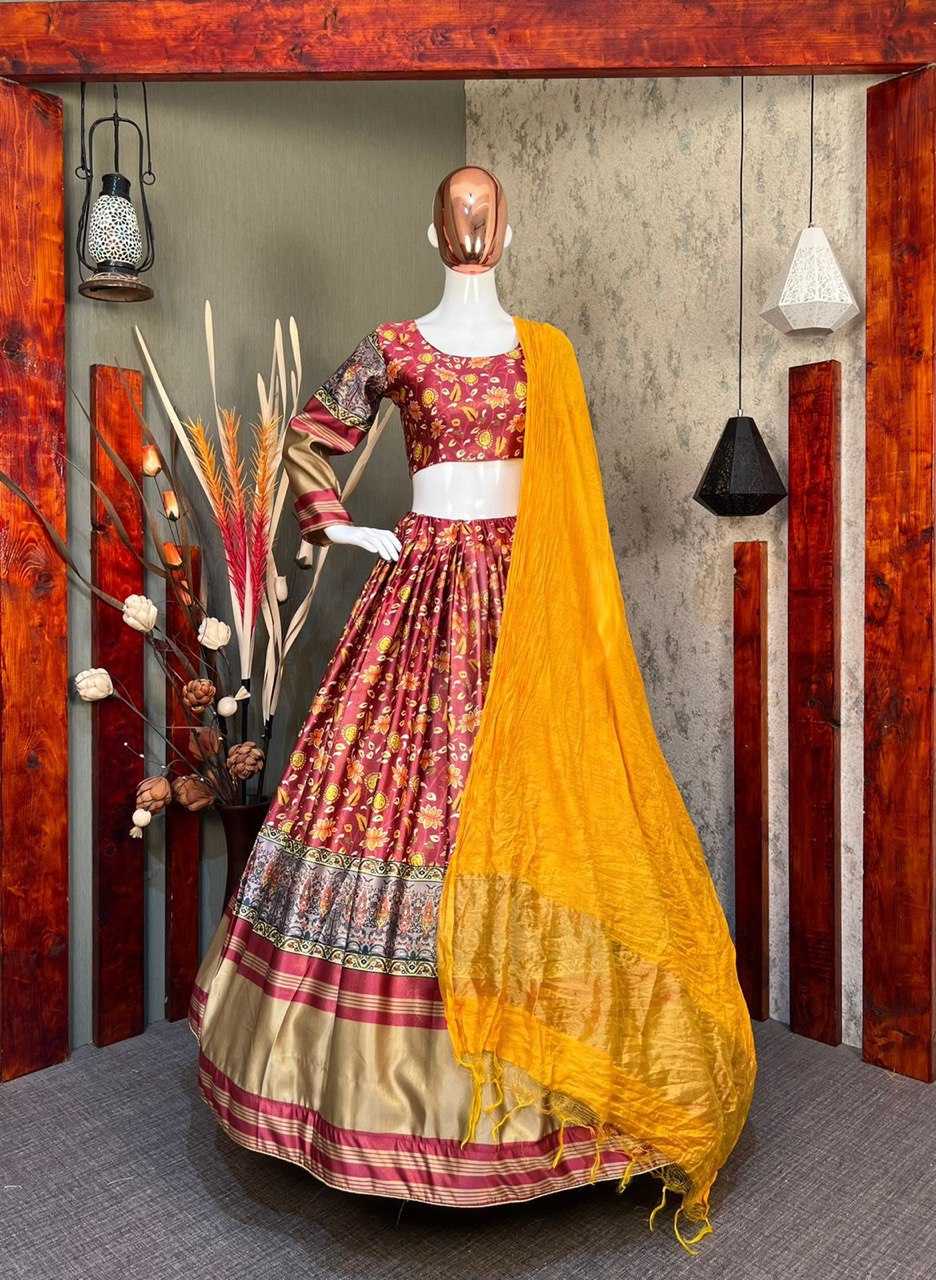 Satin Rin141 515 Lehengas  Silk Printed Navratri Chaniya Choli Lehengas