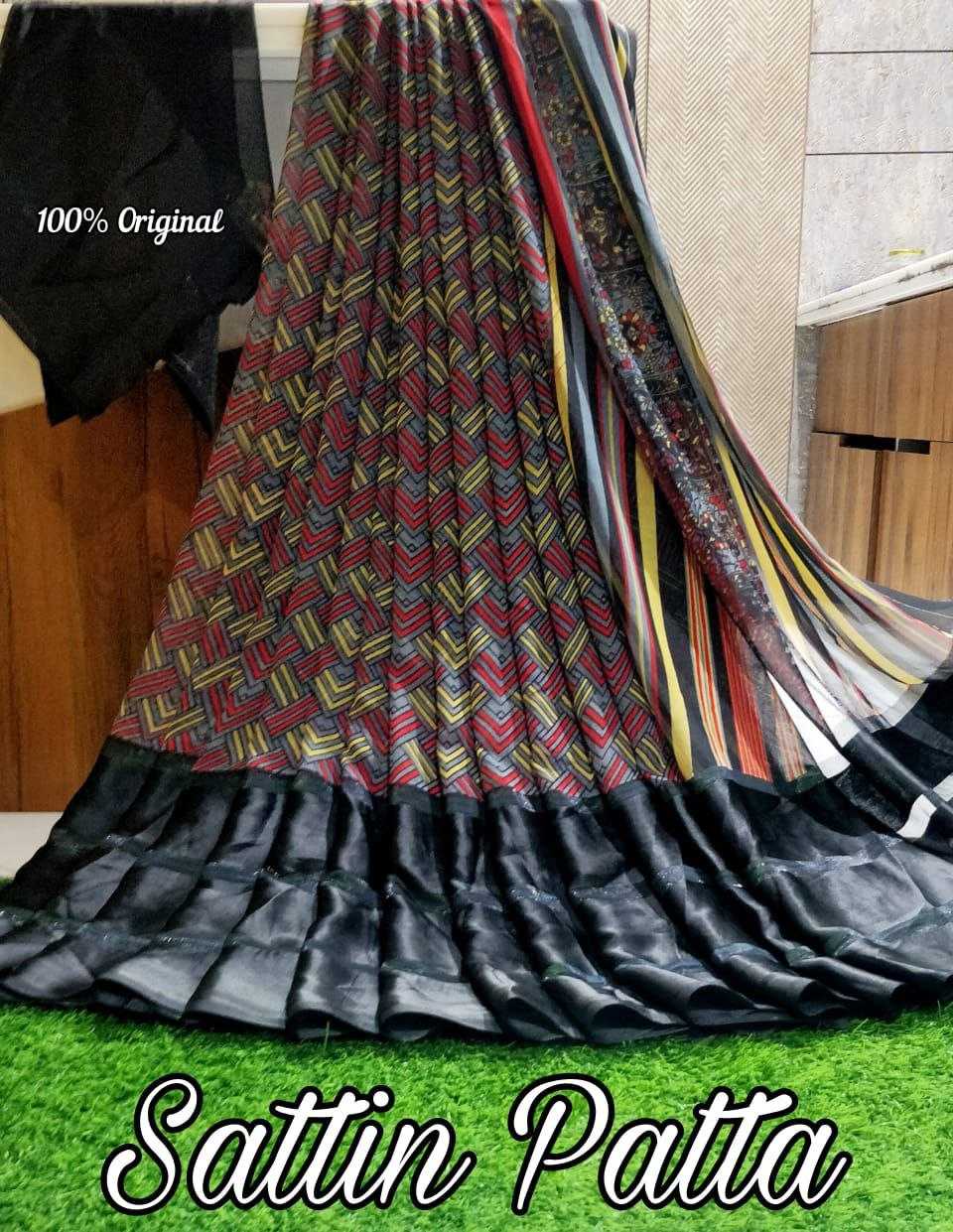 Satin Rin143 Rmp01 Sarees   Printed Ladies Weightless Lightweight Satin Sarees